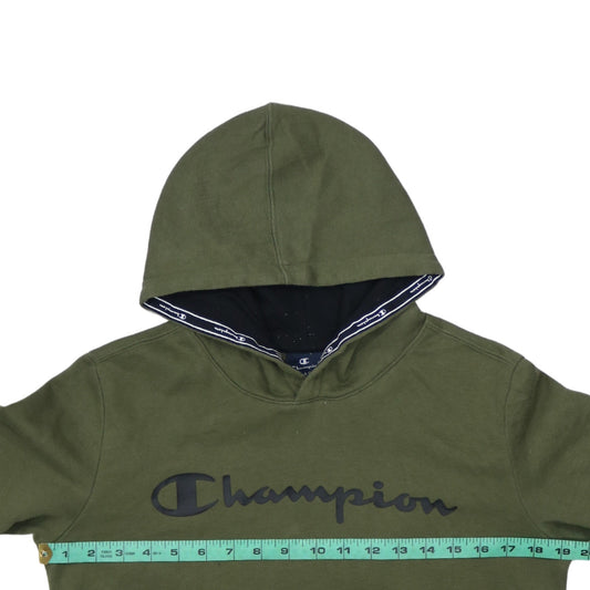 Champion Boys Olive Green Pullover Hoodie XL 13-14 Years Cotton Blend