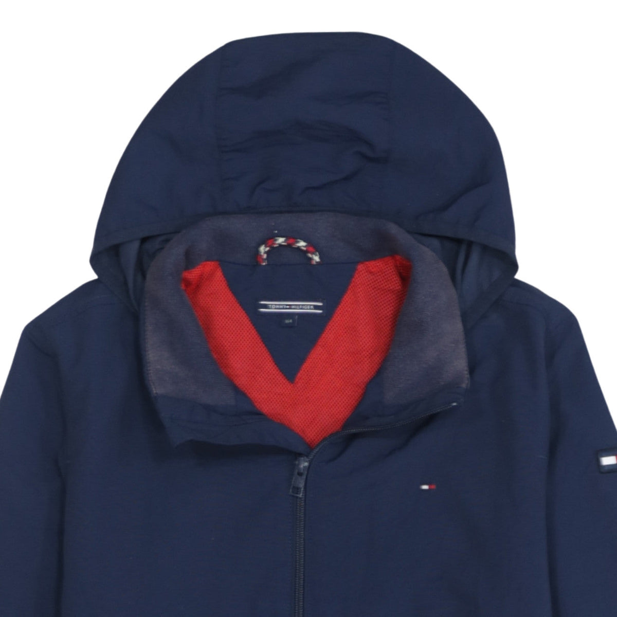 Additional view of Tommy Hilfiger boys’ blue hooded windbreaker jacket, size 14, years