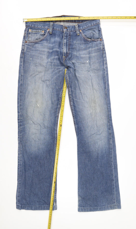 Levi Strauss Men's Blue 32W 34L Straight Fit Denim Jeans