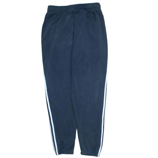 Adidas Men's Blue Jogger Sweatpants L Fleece Tapered Side Stripe
