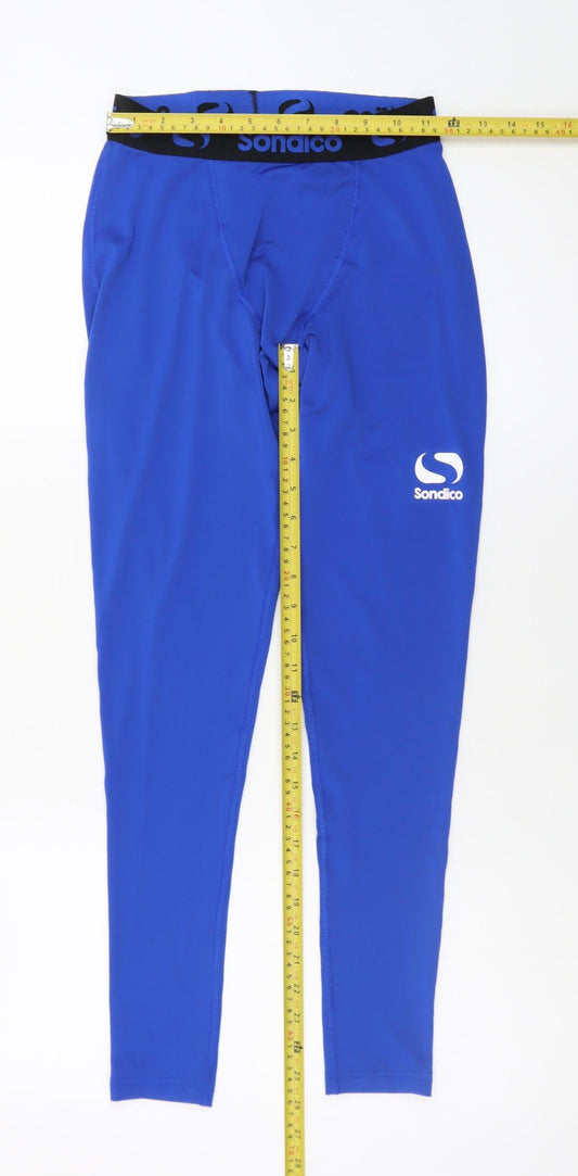 Sondico Men's Blue Compression Leggings M Moisture Wicking Sportswear