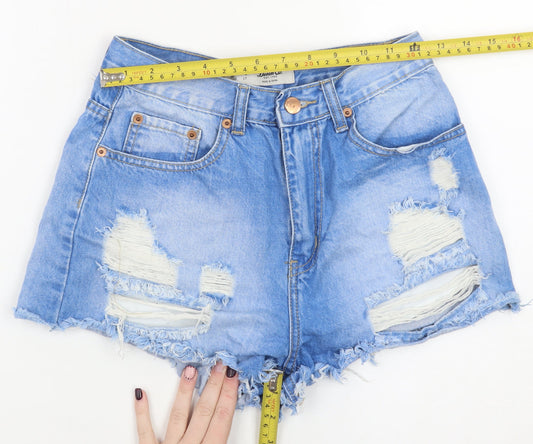 Denim Co. Womens Blue Size 10 Cut-Off Distressed Denim Shorts