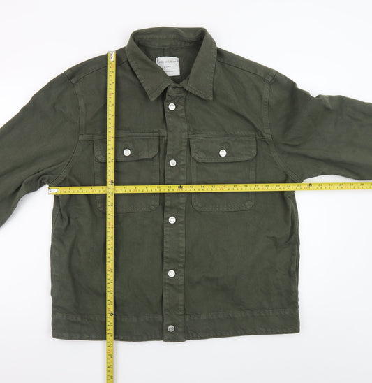 Primark Men's Green Cotton Button-Up Casual Jacket XL