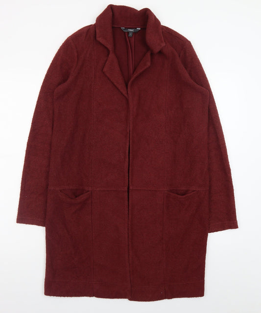 Next Women’s Red Cotton Blend Long Coatigan Size 8