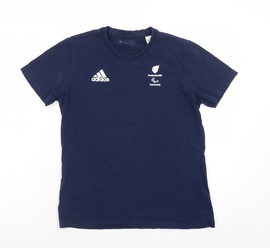 Additional front view of Adidas women’s blue paralympicsgb tokyo 2020 t-shirt, size UK 14