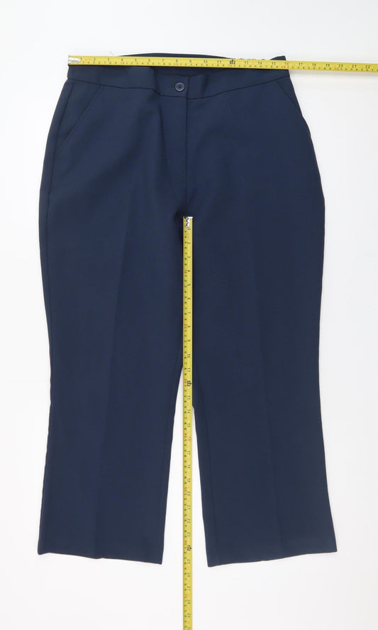 Damart Women's Blue Regular Fit Straight Leg Trousers Size 18