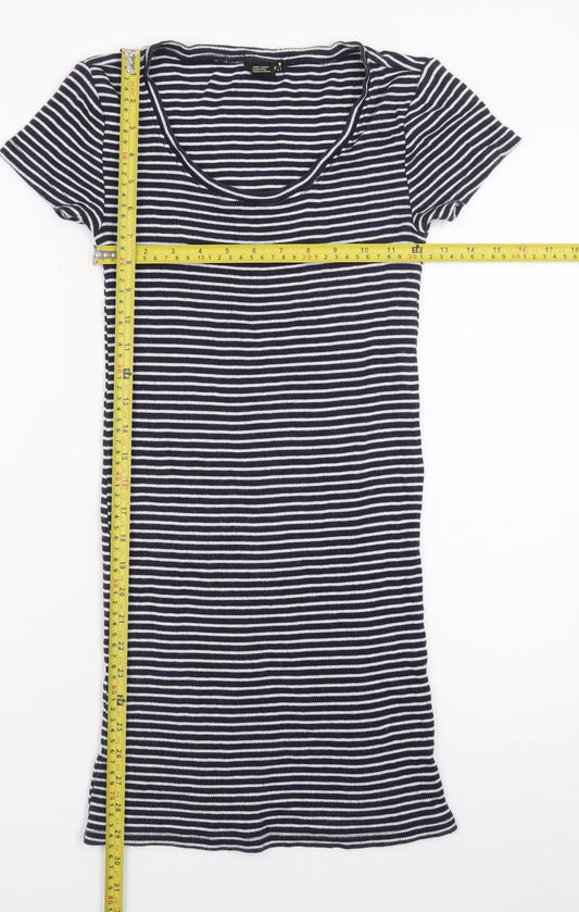 Forever 21 Women's Blue Striped T-Shirt Dress Size S Casual Jersey