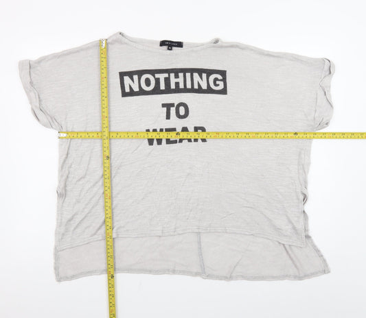 New Look Womens Grey Funny Slogan T-Shirt Size 16 Short Sleeve Casual