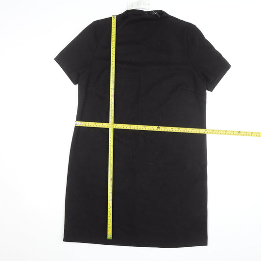 New Look Women's Black Size 14 Shift Dress Short Sleeve Knit