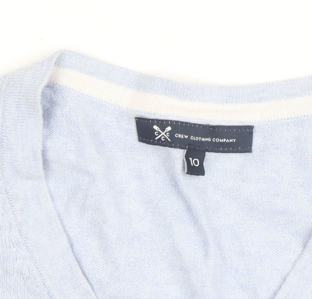Additional view of Crew Clothing Men's Blue V-Neck Cotton Cashmere Jumper, size M