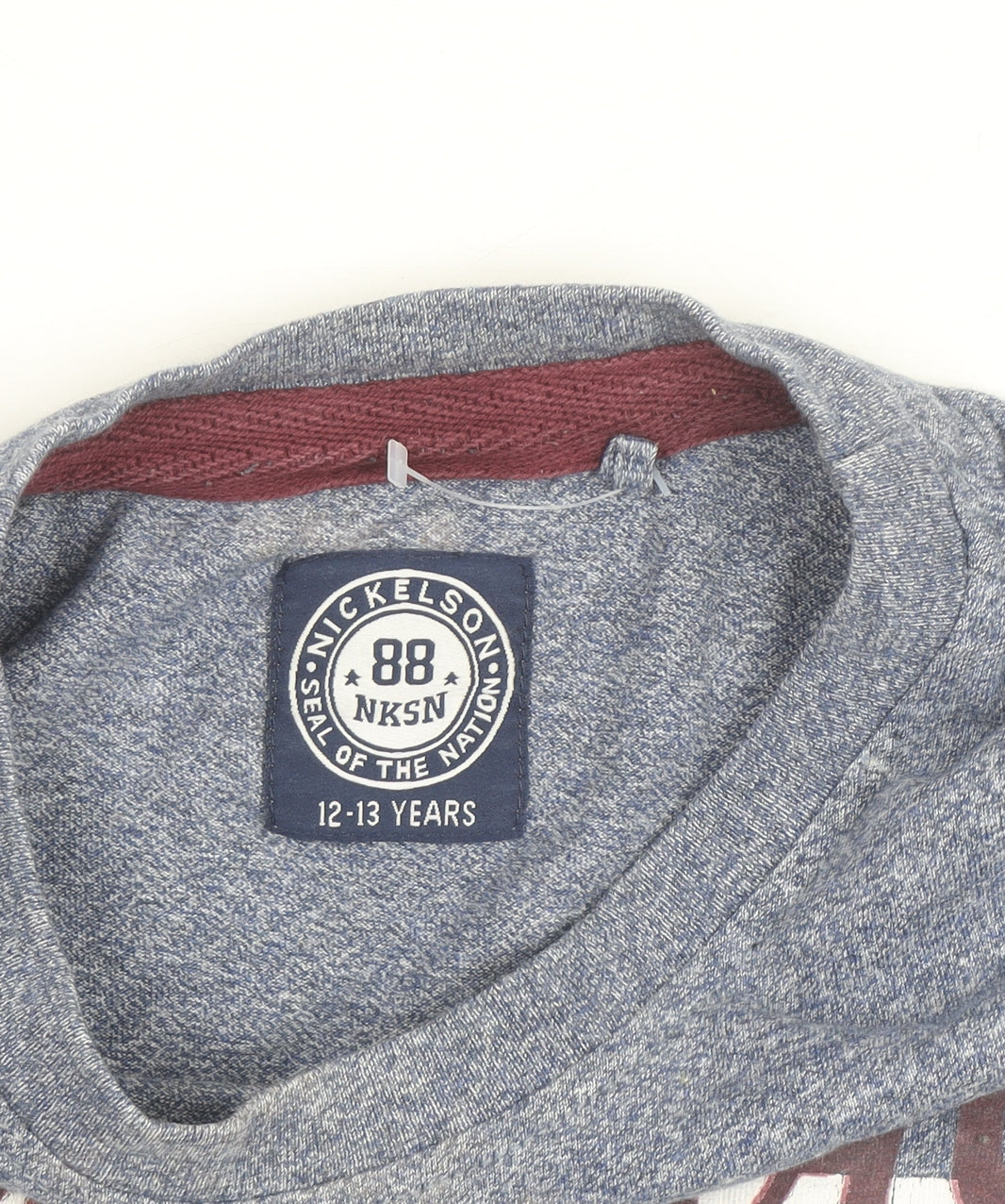 Additional view of Nickelson Blue Graphic 88 Sports T-Shirt Teens 13 Crew Neck
