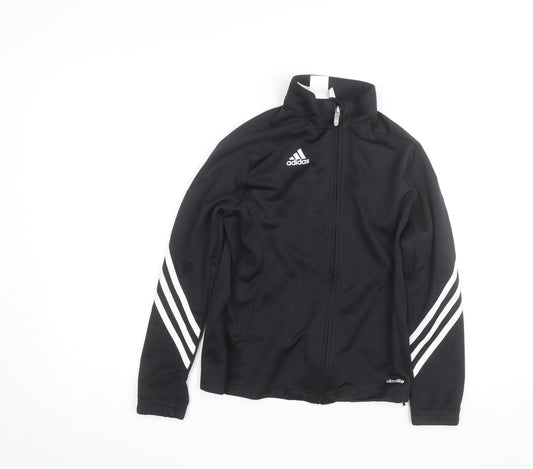 Additional front view of Adidas boys’ black 9-10 years track jacket climalite full zip sports top