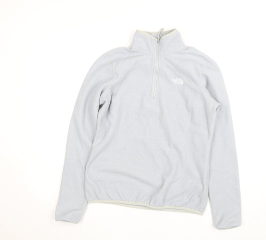 The North Face Women Grey Fleece 1/4 Zip Activewear Jacket M