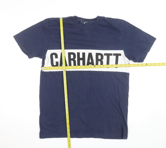 Carhartt Men's Blue Logo Short Sleeve Crew Neck T-Shirt Size M