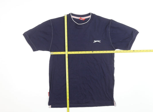 Slazenger Men's Navy Blue Crew Neck Cotton T-Shirt Size S