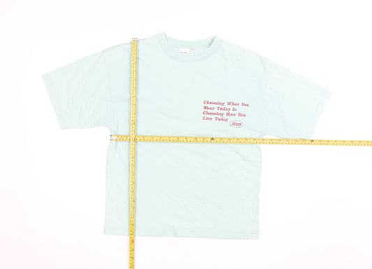 MOUSSY Men's Blue Graphic Print Cotton T-Shirt Size M