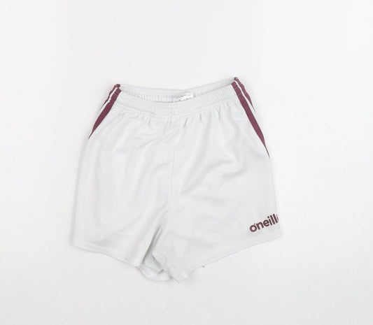 Additional front view of O’Neills girls’ white activewear shorts size 26in polyester athletic fit