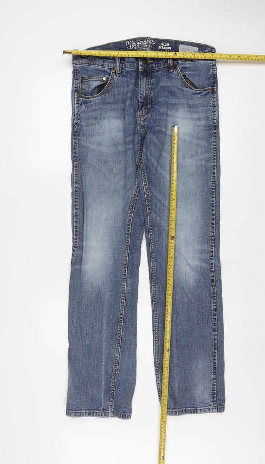 Wrangler Men's Blue Slim Straight Denim Jeans 32x32