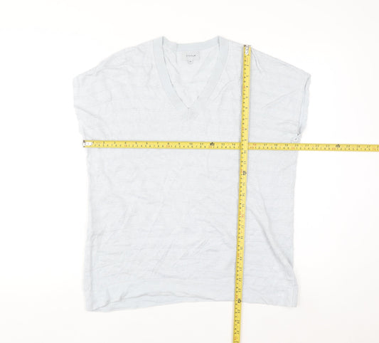 Jigsaw Men’s White Linen V-Neck Sleeveless Jumper M