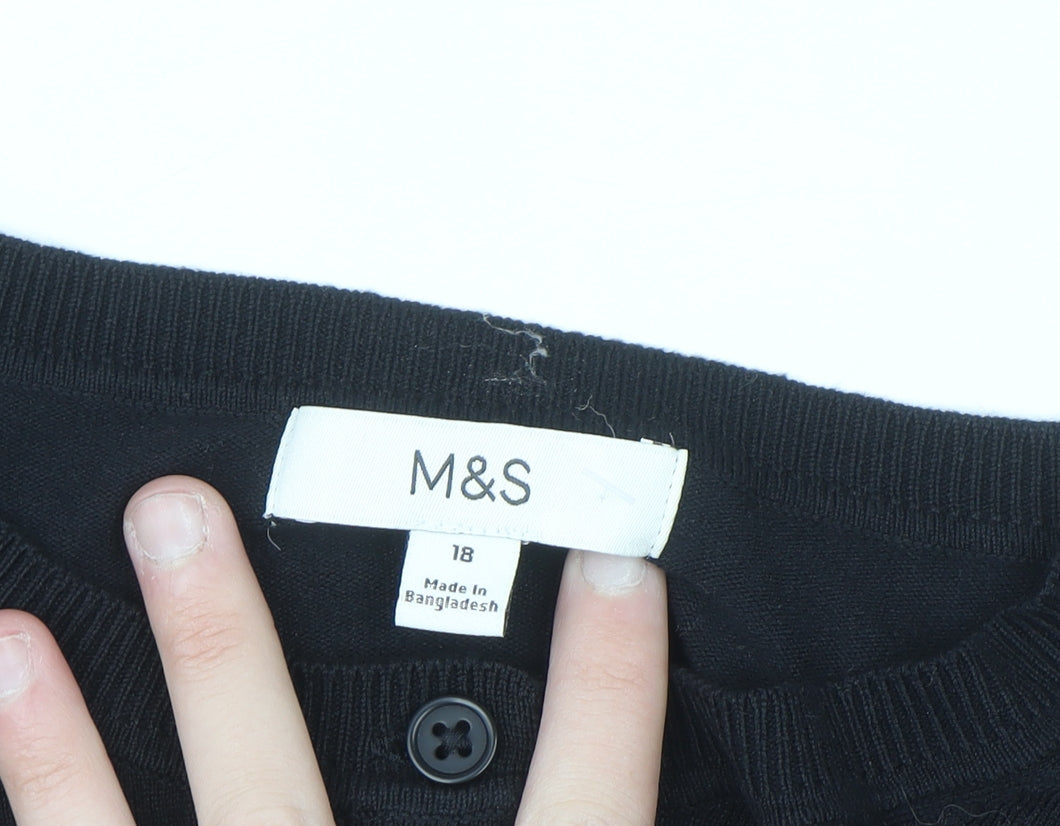 Marks and Spencer Women's Black Long Sleeve Cardigan Size 18