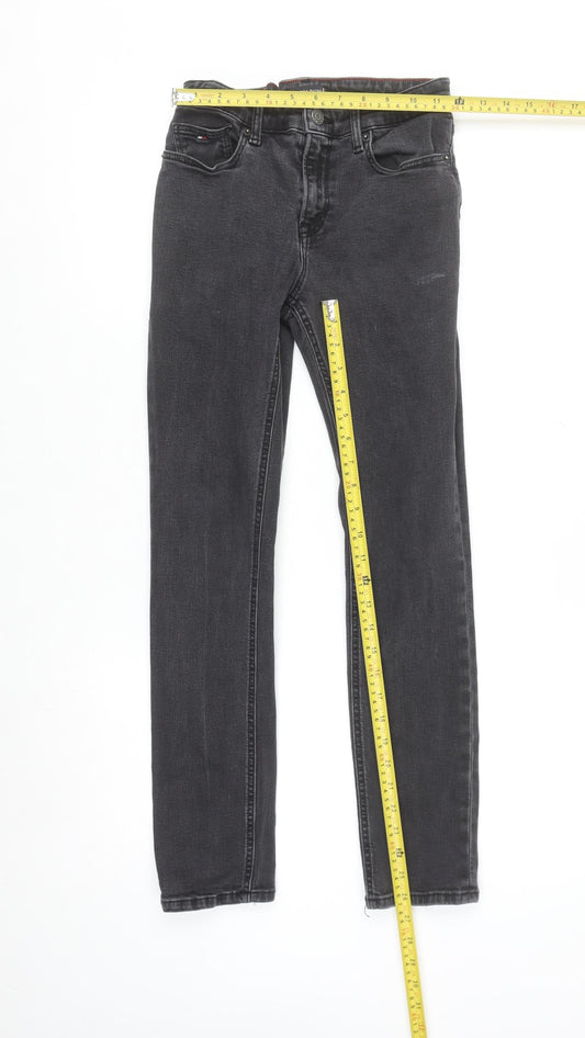 Tommy Hilfiger Boys Black Slim Fit Jeans Size 12 Years Cotton Blend Denim