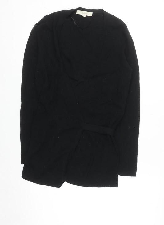 LOFT Women's Black Cotton Wrap Cardigan Size S Long Sleeve