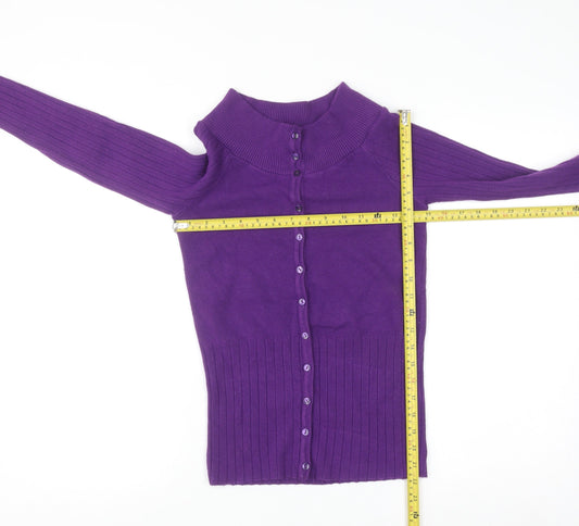 Savida Women’s Purple High Neck Button Cardigan Size 12