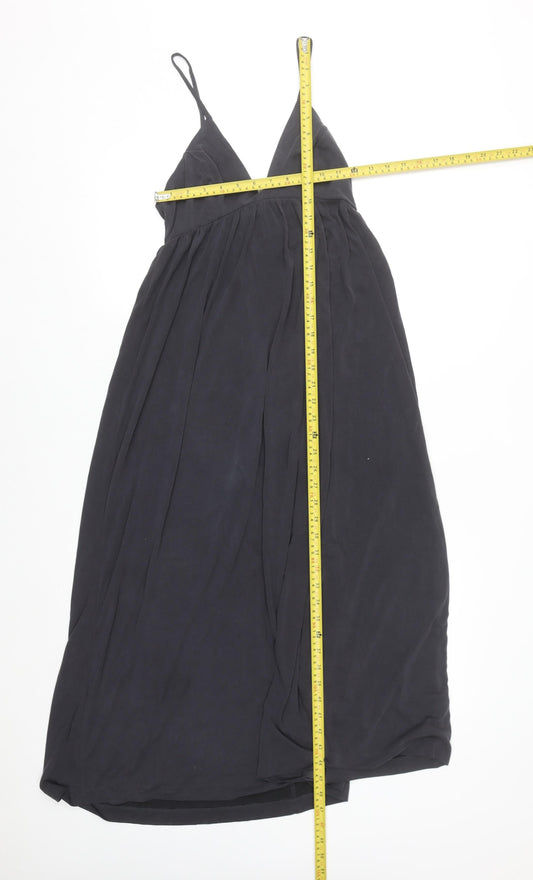 Urban Outfitters Women Black XS V-Neck Long Slip Dress