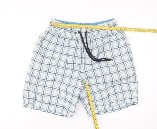 McKenzie Men's Blue Check Quick Dry Swim Shorts Size M