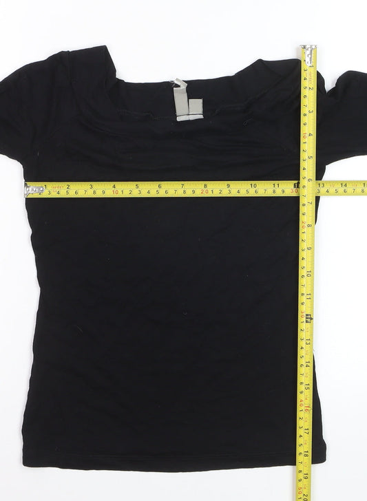 ASOS Women’s Black Boat Neck Jersey Top Size 8 Slim Fit