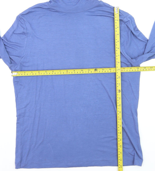 Tu Women Blue Roll Neck Slim Fit Long Sleeve Jumper Size 16