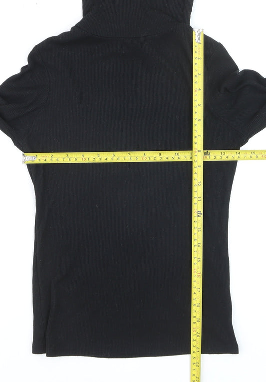New Look Women’s Black Roll Neck Slim Fit Long Sleeve Jumper Size 12