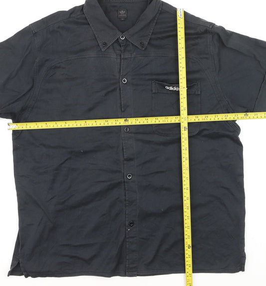 Adidas Men’s Black Cotton Short Sleeve Polo Shirt XL