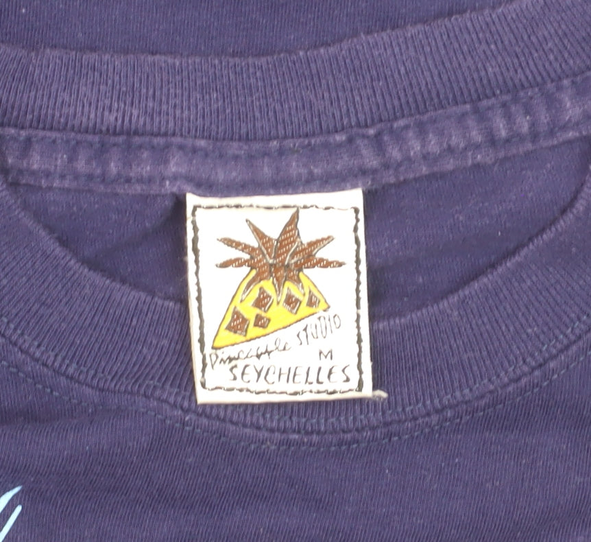 Pineapple Studio Men’s Blue Cotton Turtle Graphic T-Shirt M