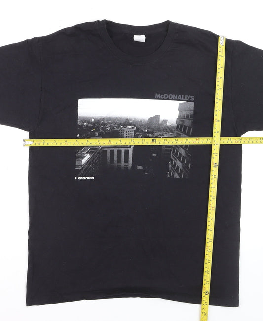 Fruit of the Loom Men's Black Croydon City Graphic Cotton T-Shirt M