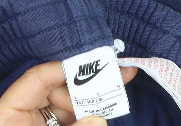 Additional view of Nike boys’ blue jogger trousers 12-13 years elastic waist fleece activewear