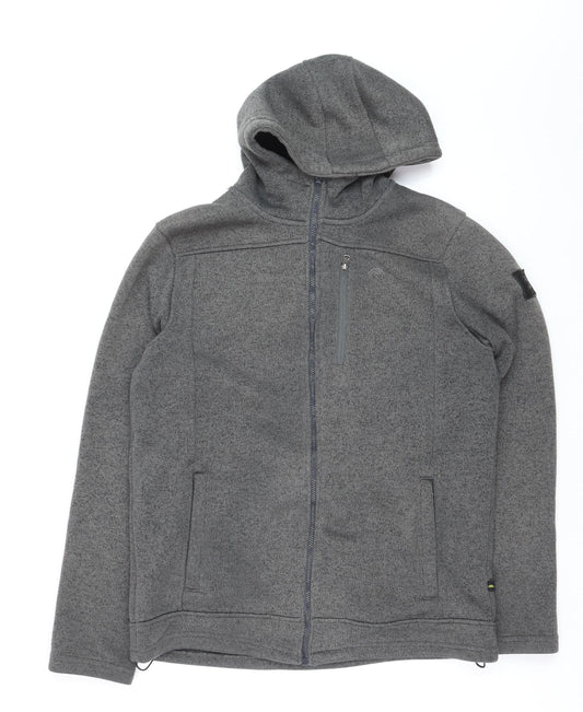 Möberg Men's Grey Hooded Full Zip Fleece Jacket Size L