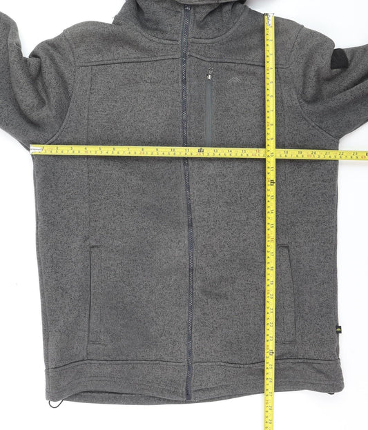 Möberg Men's Grey Hooded Full Zip Fleece Jacket Size L