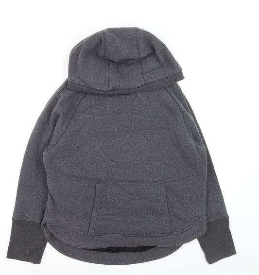 Additional front view of 90 Degree boys’ grey pullover hoodie l fleece lined cotton blend