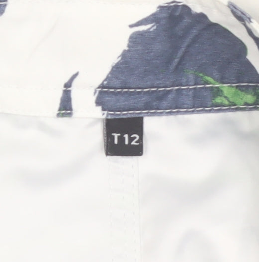 Quiksilver Boys White Floral Board Shorts 12 Years Quick Dry Swimwear