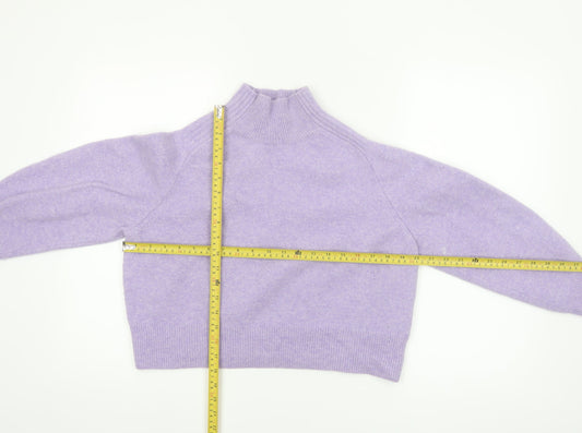 Whistles Women’s Lilac Wool Mock Neck Jumper Size M