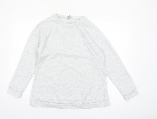 Additional front view of ASOS Women Grey Pullover Sweatshirt UK 10 Regular Fit Soft Fleece