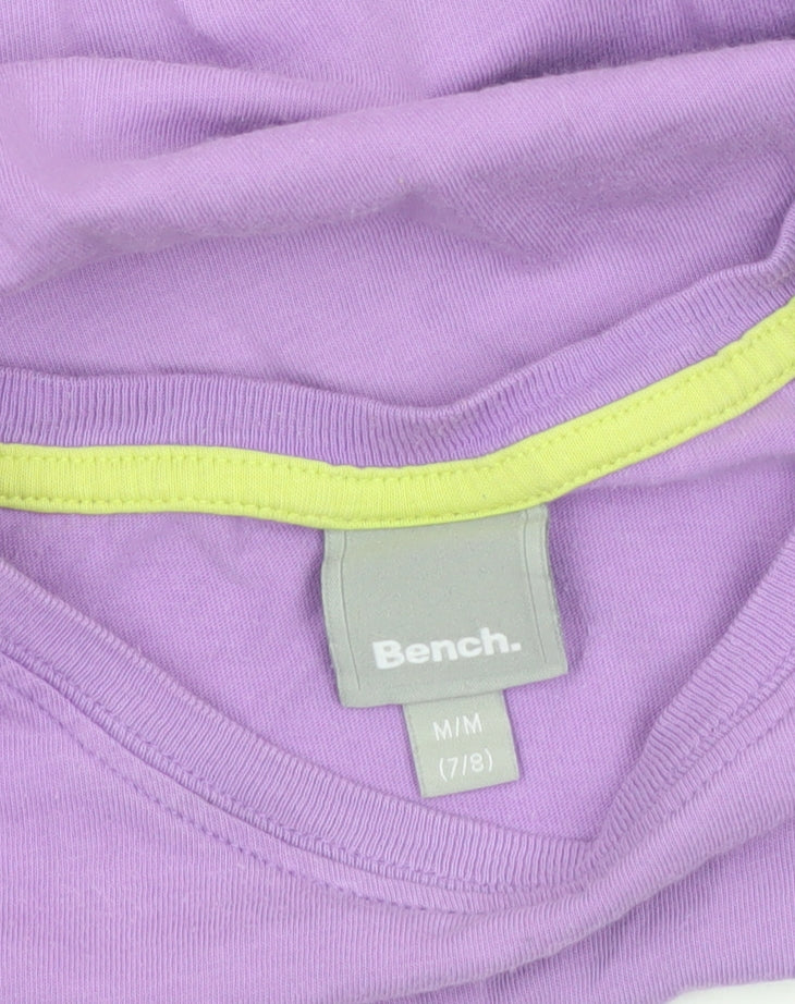Additional view of Bench girls’ purple 7-8 years logo cotton short sleeve t-shirt