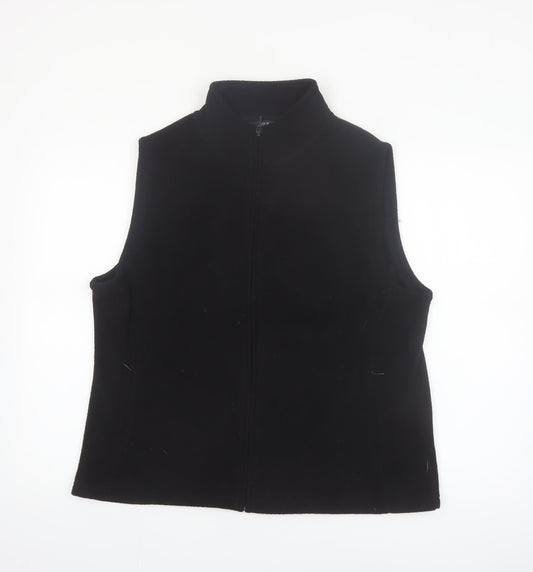 Isle Essentials Women's Black Fleece Waistcoat Size 18-20 L Zip Front