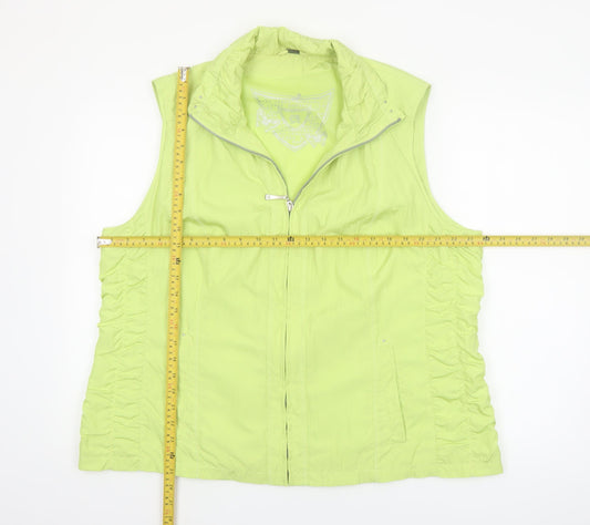 Barbara Lebek Womens Green Size 20 Lightweight Zip Waistcoat