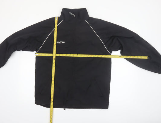 CCM Mens Black L Sports Windbreaker Jacket Polyester Hockey Style