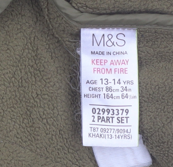 Additional view of Marks & Spencer boys’ green quilted waistcoat 13-14 years lined thermal