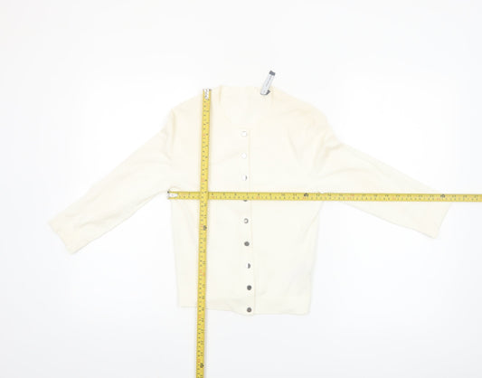 Karen Millen Women’s Ivory Long Sleeve Crew Neck Cardigan XS