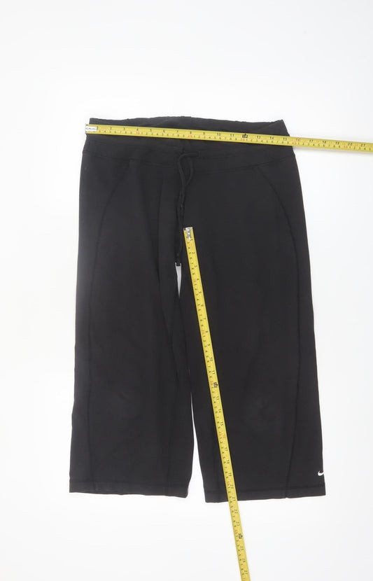 Nike Women Black Capri Activewear Trousers M Moisture Wicking