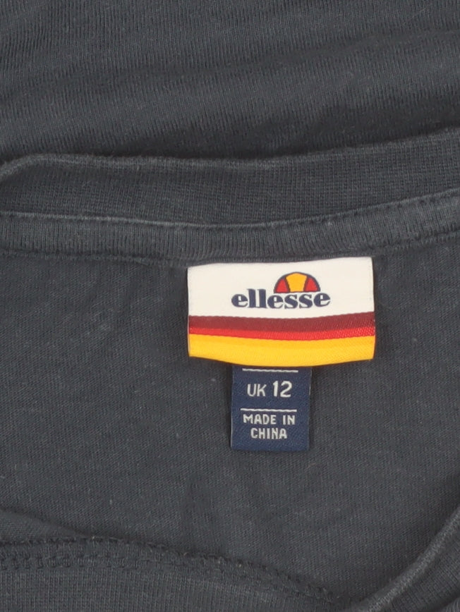 Additional view of Ellesse women’s blue cropped t-shirt uk 12 classic logo cotton